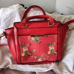 Embroidered Red Purse